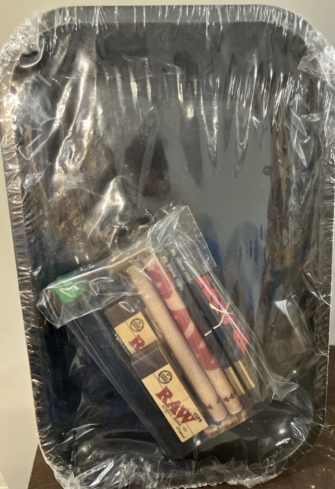 RAW Matte Black Small Rolling Tray Starter Kit