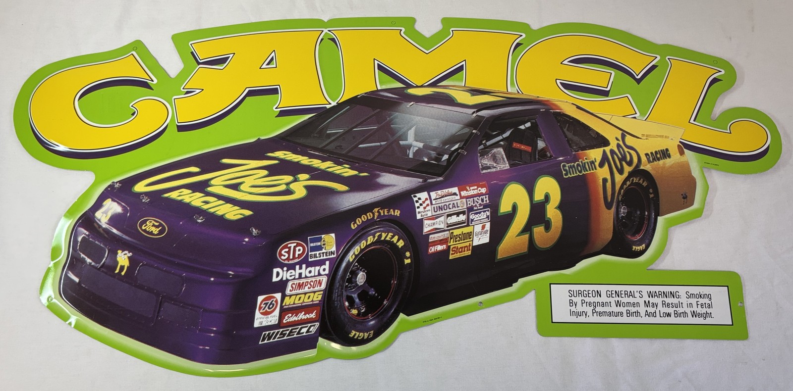 1994 NASCAR Camel UNUSED TIN SIGN ~17x35~ Smokin' Joe's Racing JIMMY SPENCER #23
