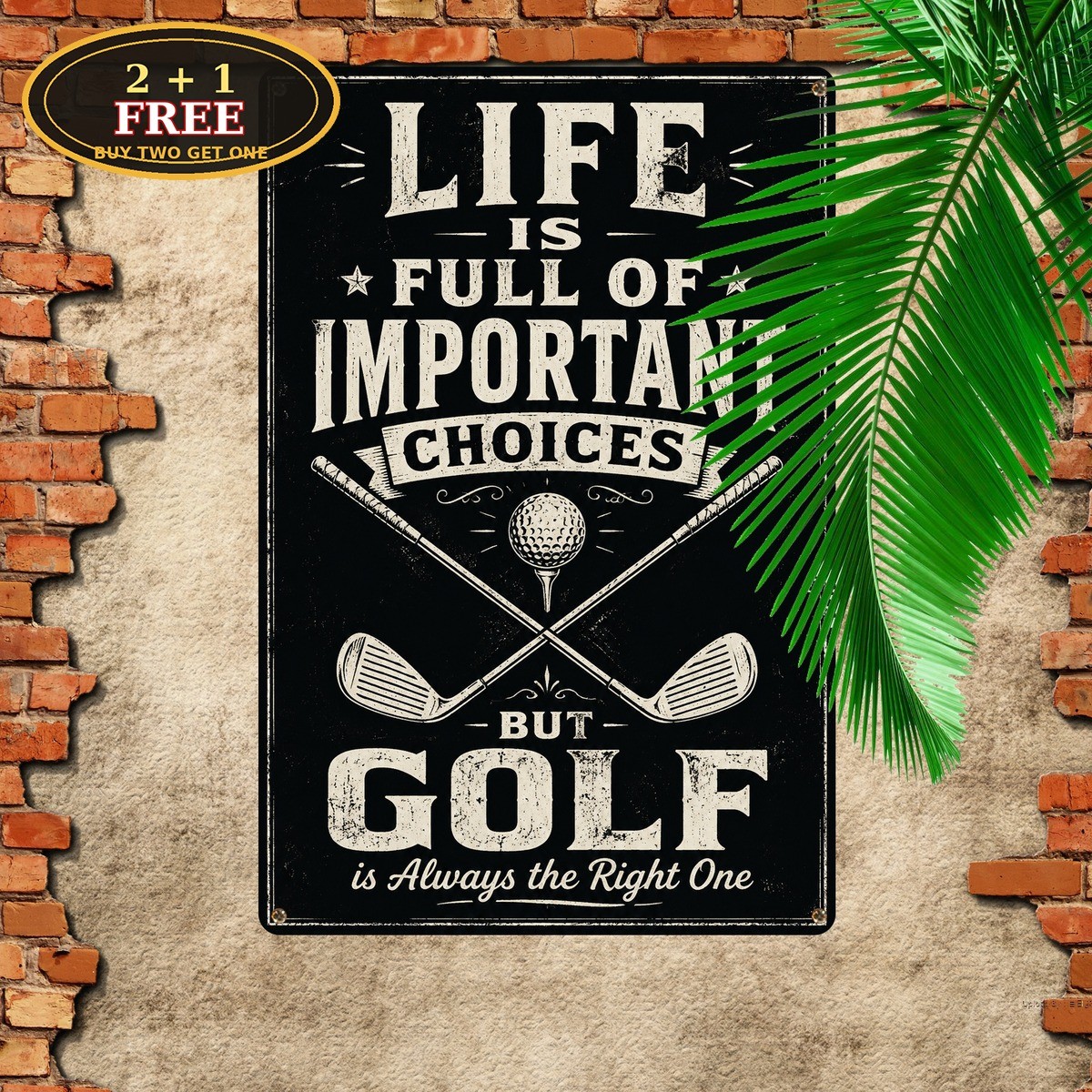 Golf Metaphor Of Life Club Course Rules Lounge Cafe Decor Metal Tin Sign Plaque