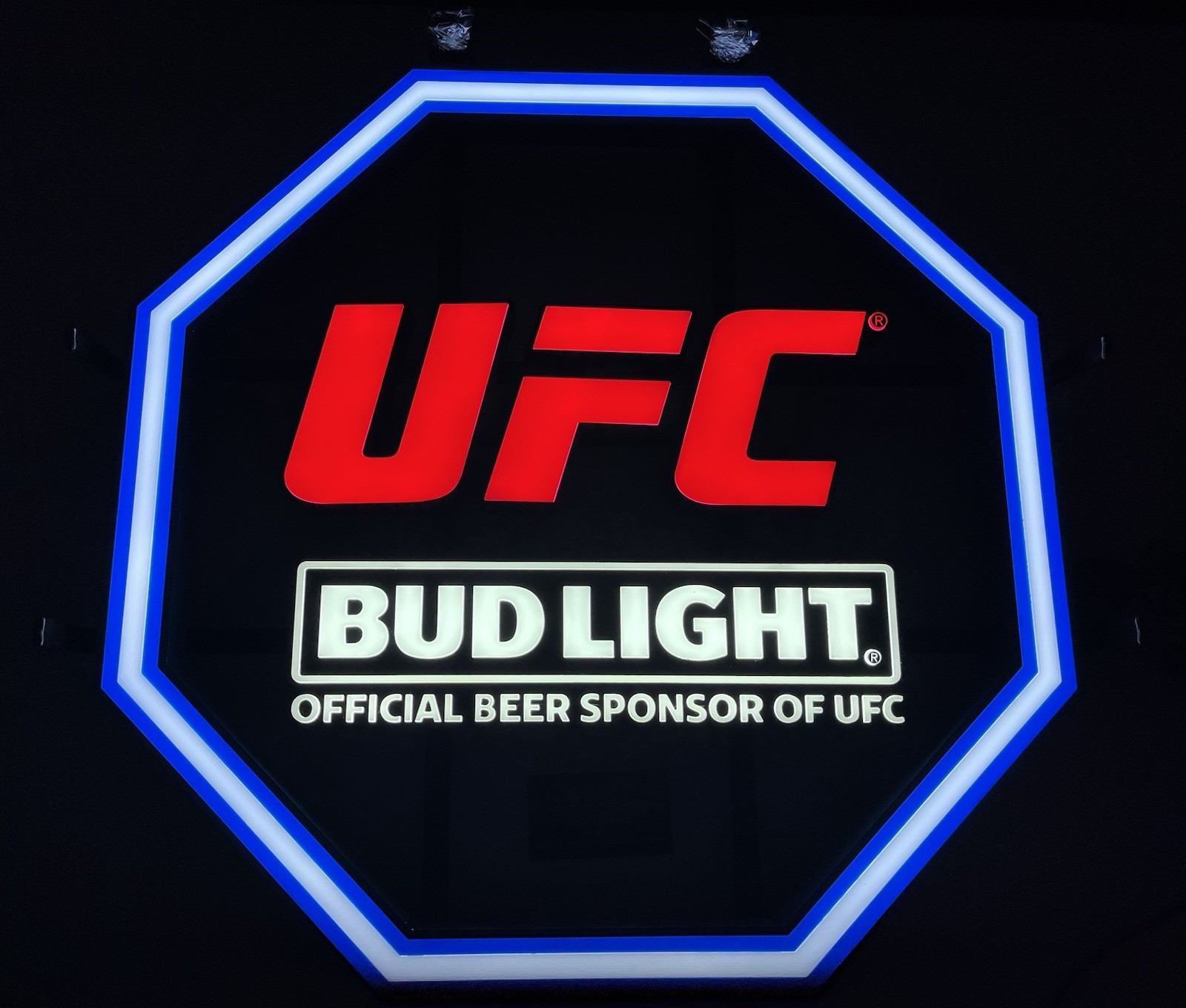 Bud Light UFC Official Sponsor MMA Octagon LED Beer Sign 24x24” Brand New In Box