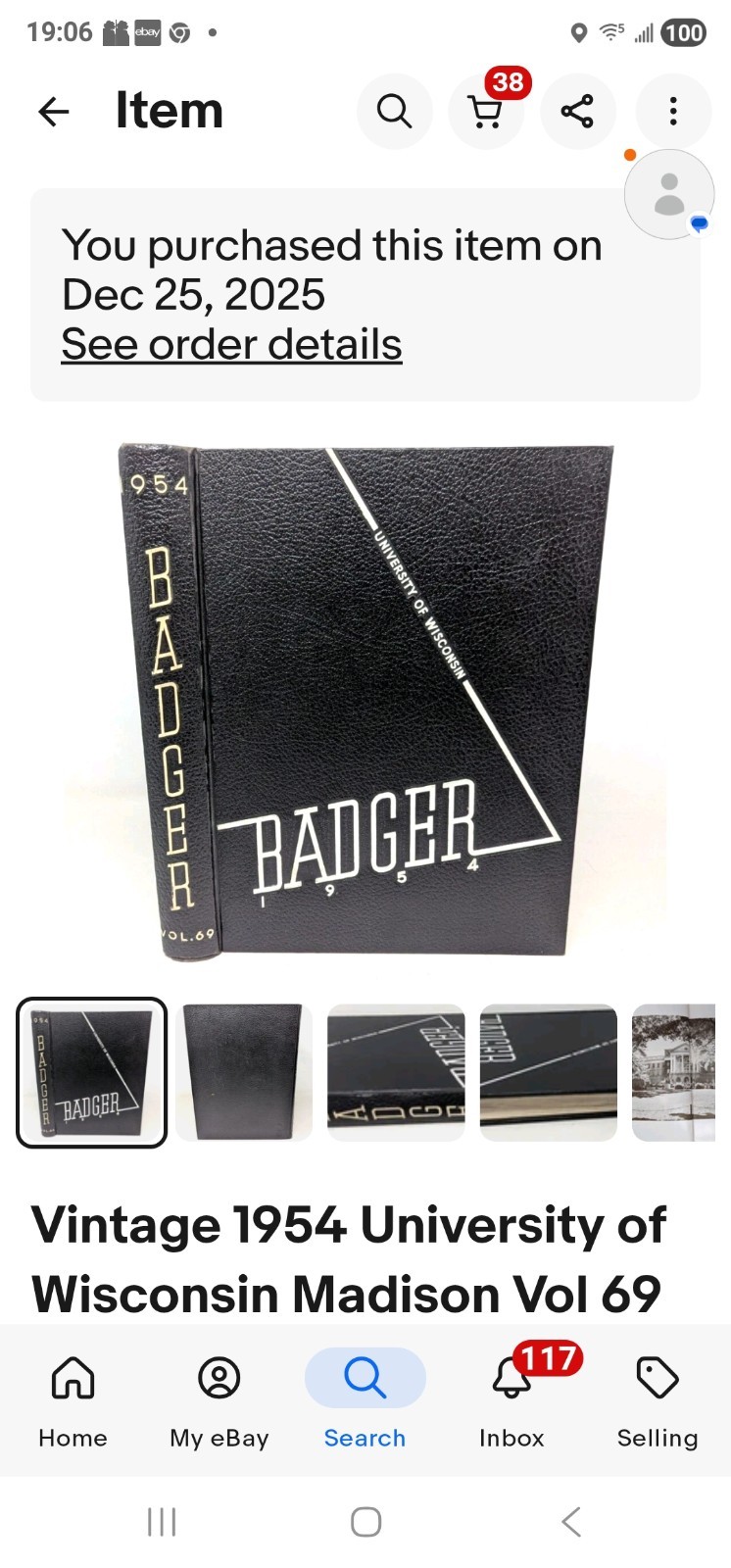 Vintage 1954 University of Wisconsin Madison Vol 69 Badger College Yearbook