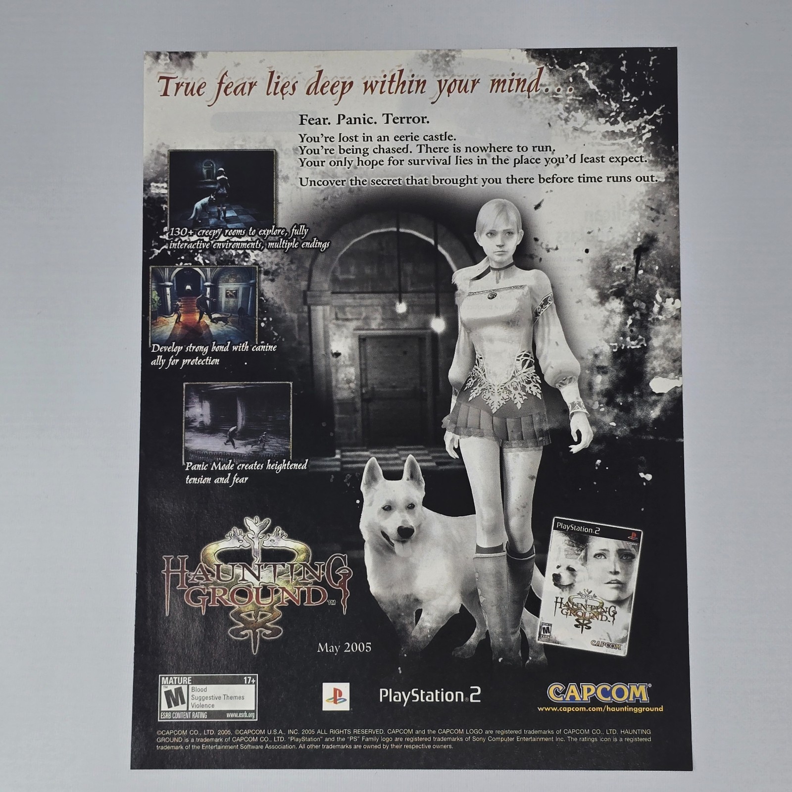 Haunting Ground PlayStation 2 PS2 True Fear Print Ad/Poster Promo Art