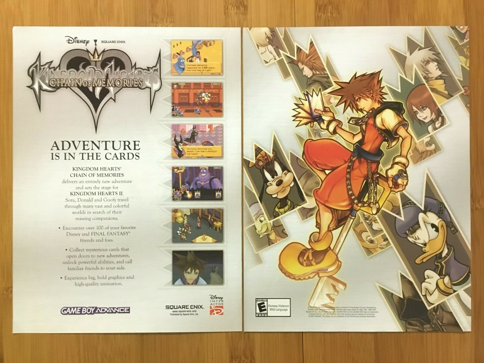 Kingdom Hearts: Chain of Memories GBA 2004 Print Ad/Poster Original Official Art