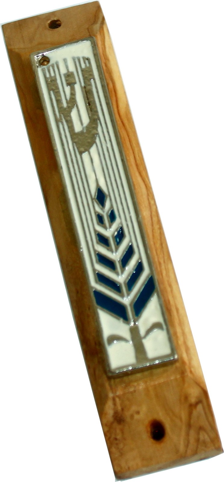 Olive Wood Mezuzah with Shema Israel Scroll