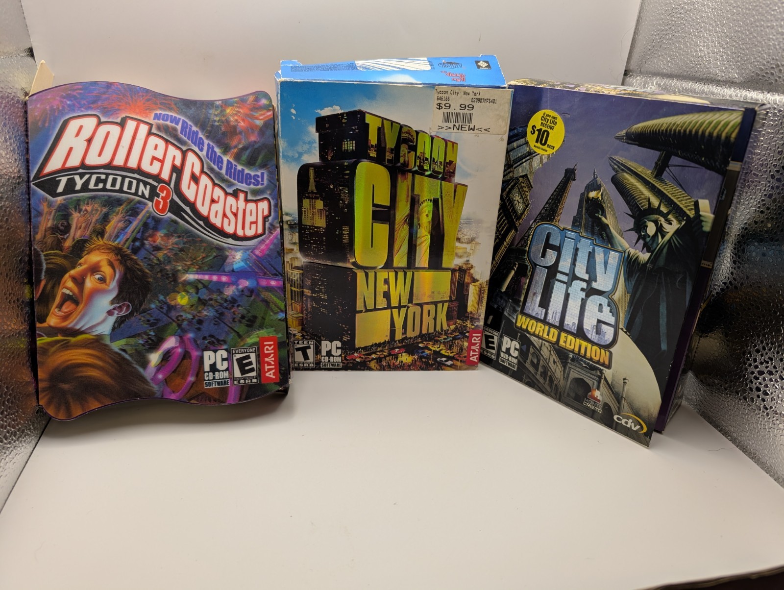 PC Game Lot SimCity 4 Deluxe RollerCoaster Tycoon 3 Tycoon City New York