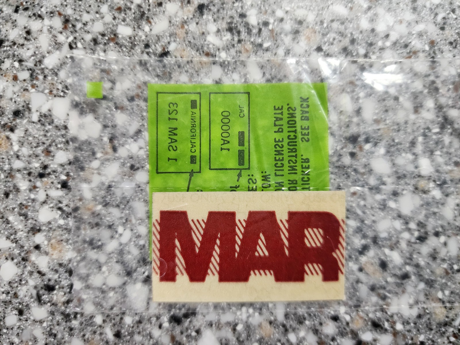 CALIFORNIA LICENSE PLATE RED MONTH STICKER - AUTHENTIC, NOS, UN-USED
