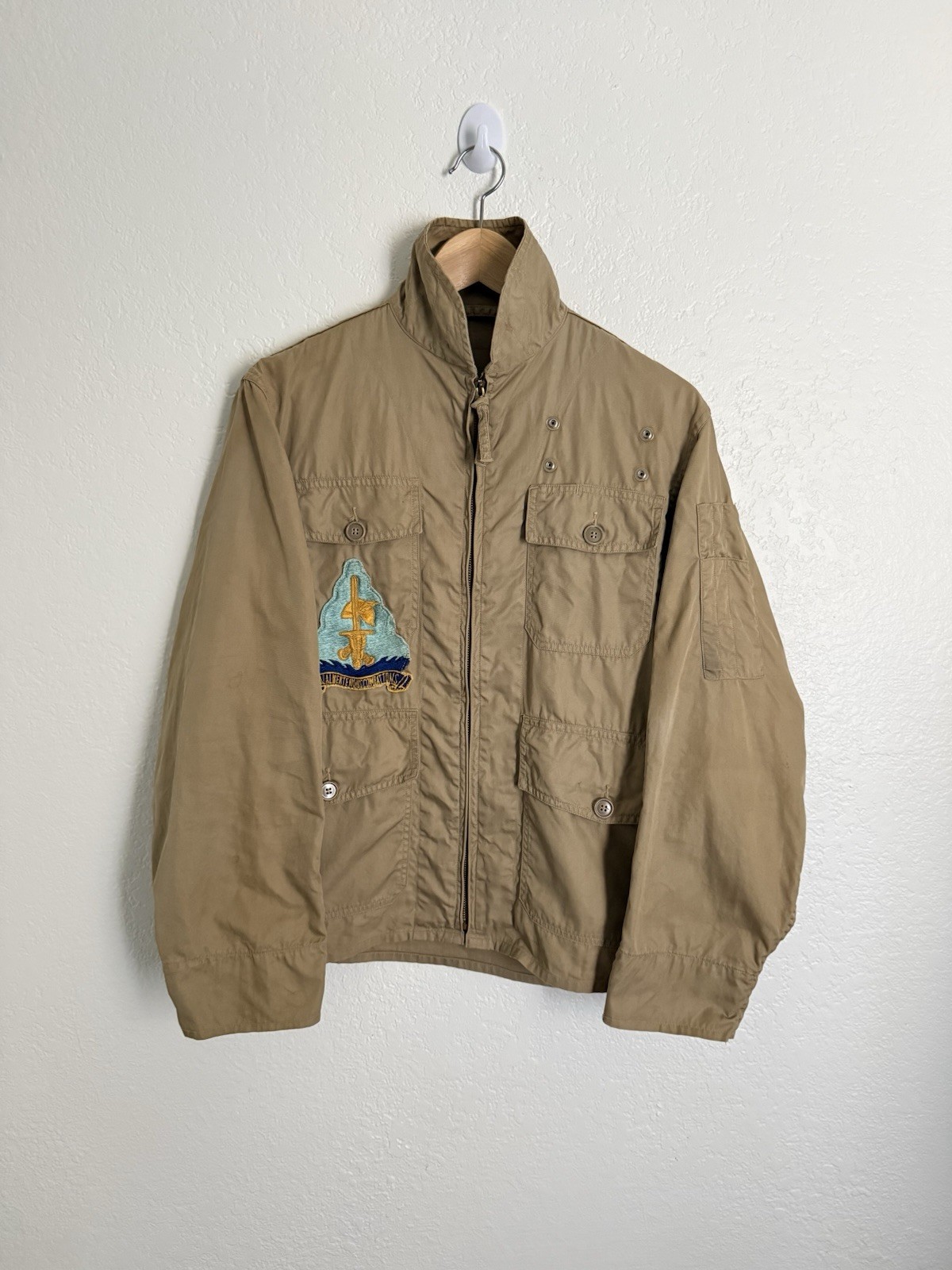 1940s USN WW2 Aviator Summer Flight Jacket True Vintage Rare Military Sz 36