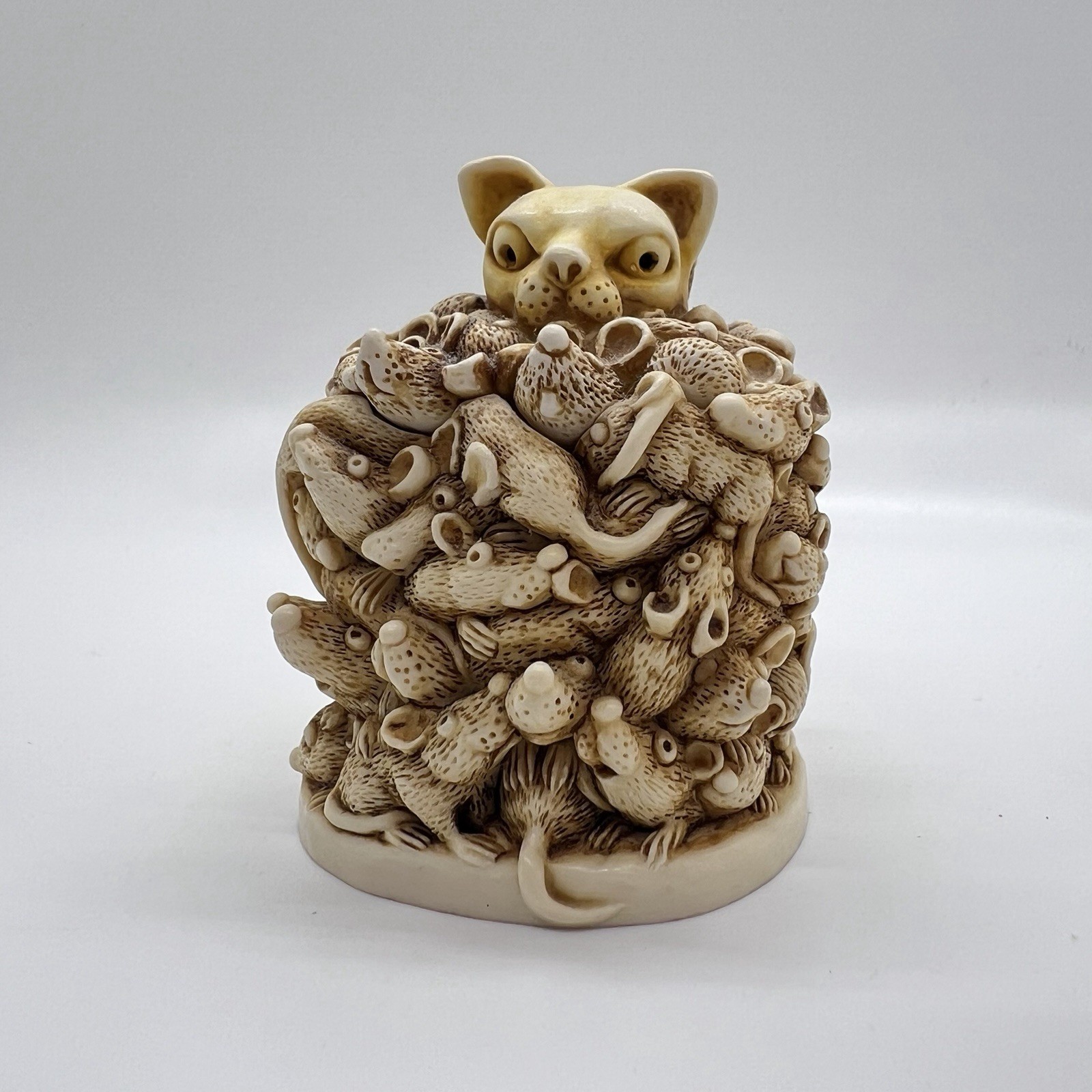 Harmony Kingdom Cat/Mice Box Too Much of a Good Thing, England