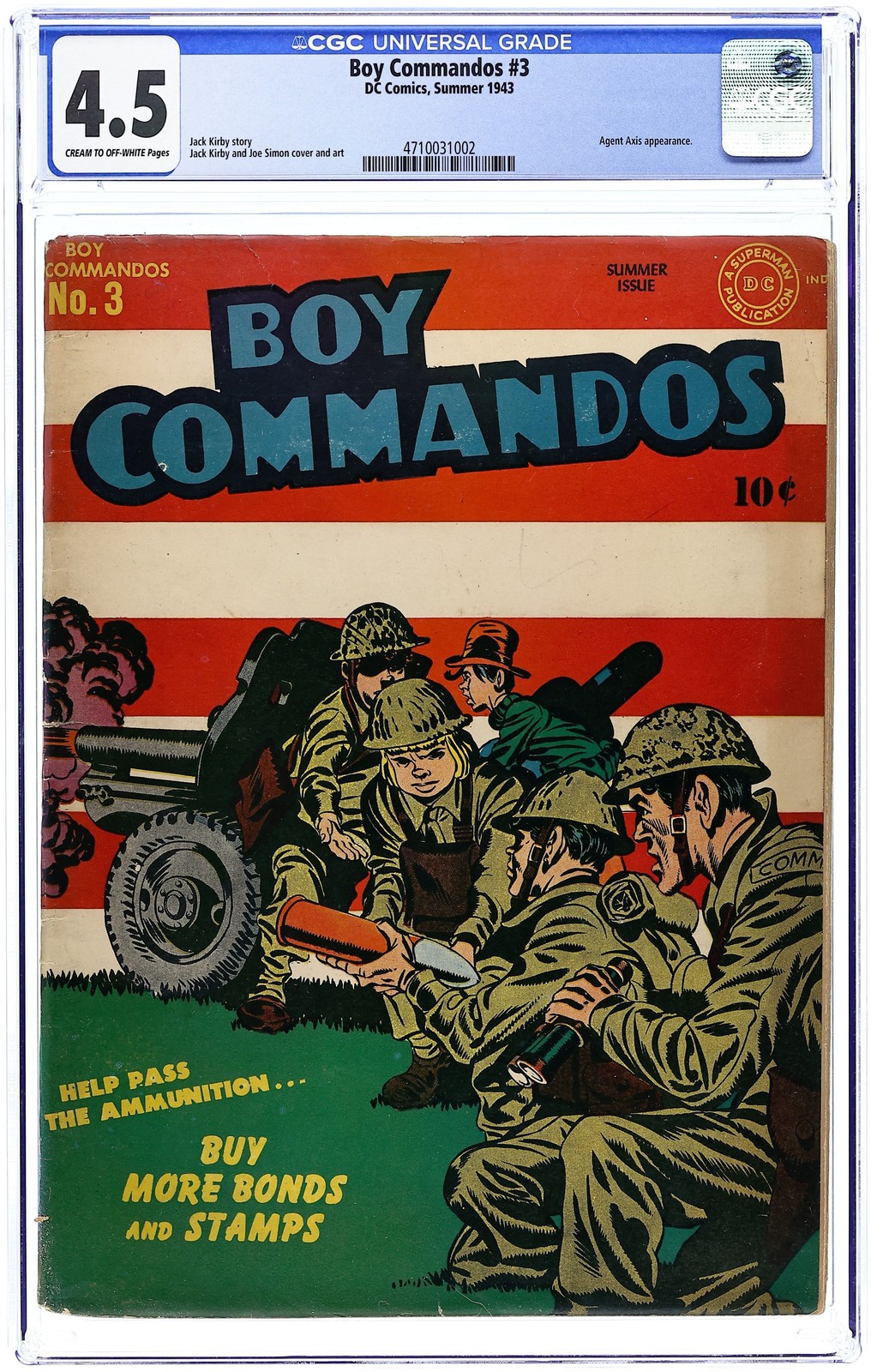 Boy Commandos #3 CGC 4.5 1943 4710031002
