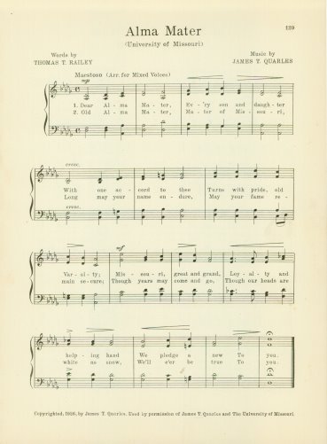 UNIVERSITY OF MISSOURI Original Vintage Song Sheet c 1927 \