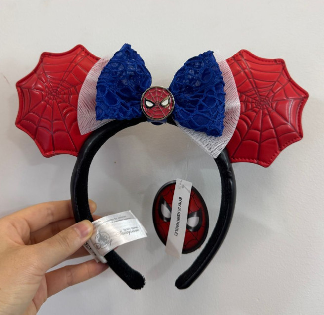 Genuine HKDL 2026 Marvel's Spider-Man Dual-Sided With Detachable Bow Headband