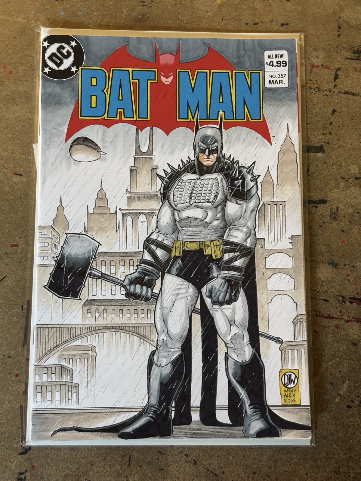 BATMAN #357 (DC Comics) Blank Variant Sketch- DJ Wiedrich
