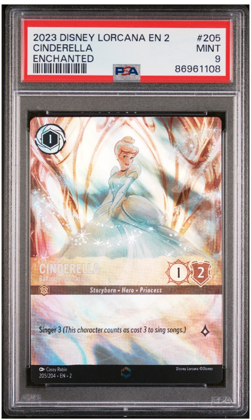2023 Disney Lorcana Cinderella Ballroom Sensation 205/204 Enchanted PSA 9 MINT 