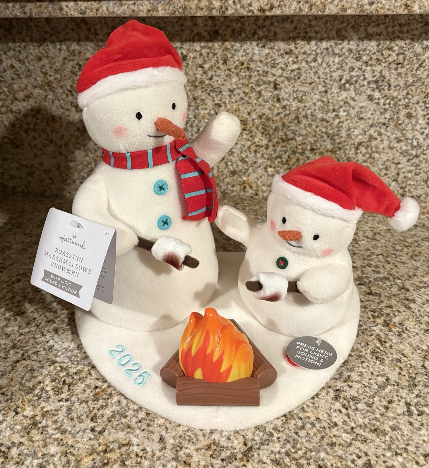 Hallmark 2025 Snowman Plush Roasting Marshmallows Annual Collection