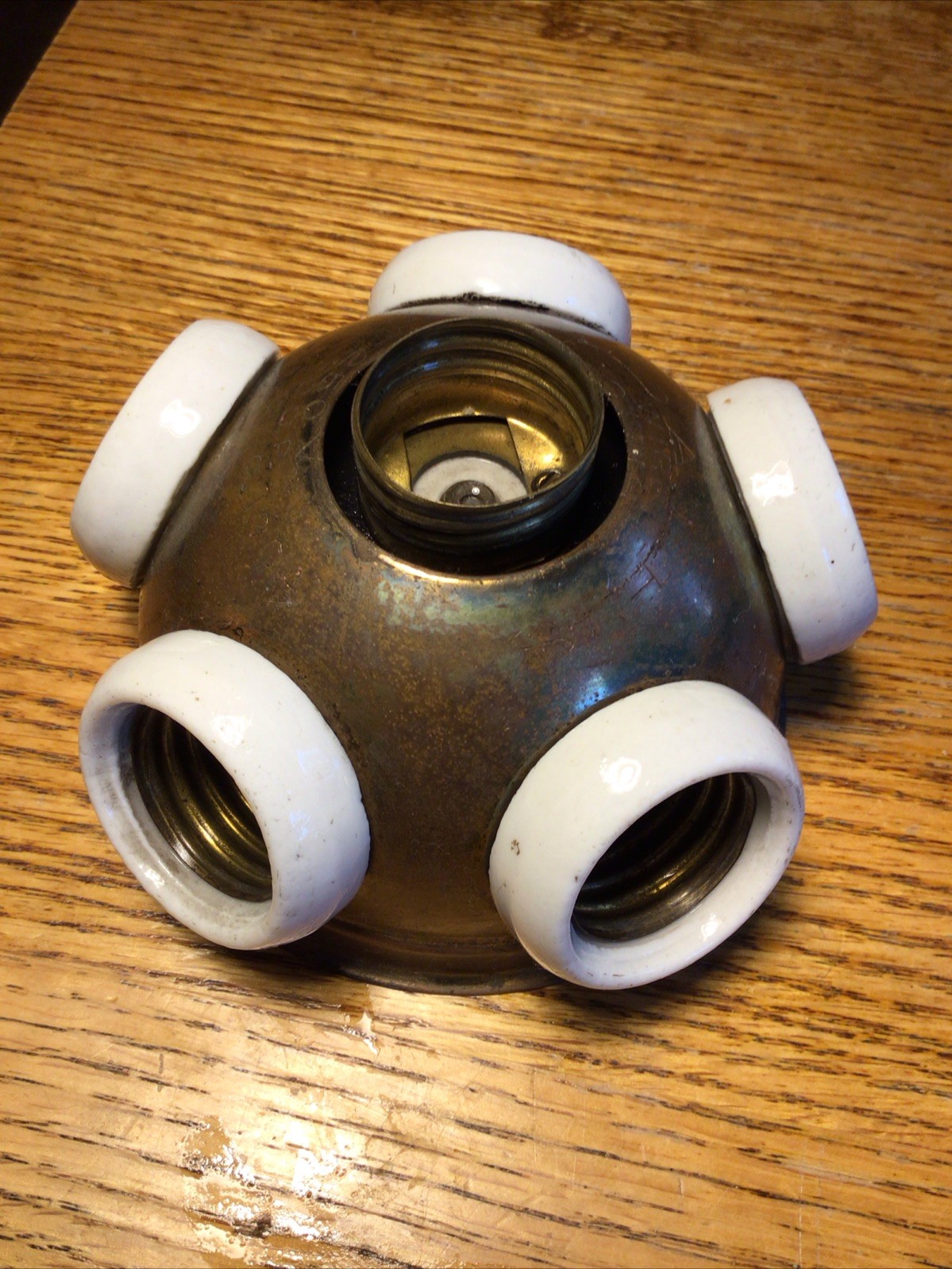 Early 1900\'s Rare Dale’s 6 Socket Cluster Industrial Antique Light Fixture RARE