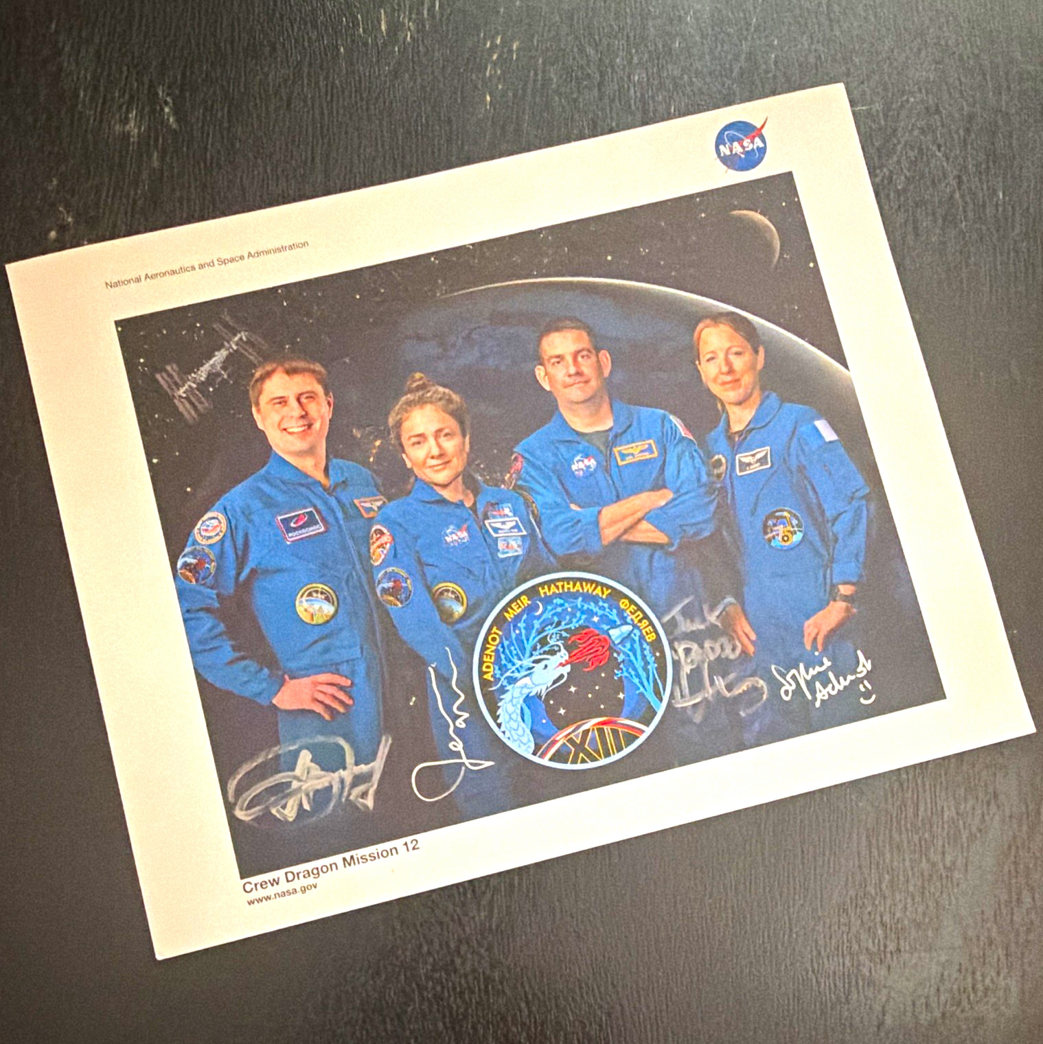 NASA Crew Dragon Mission 12 Signed Crew Photo Print - Astronauts & Space Travel