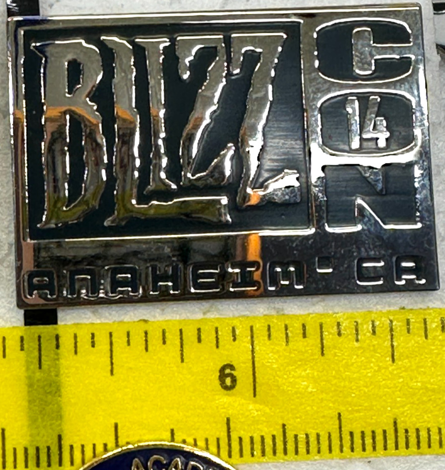 BlizzCon 2014 Logo Collectible Metallic Enamel Tack Lapel Pin Silver Tone