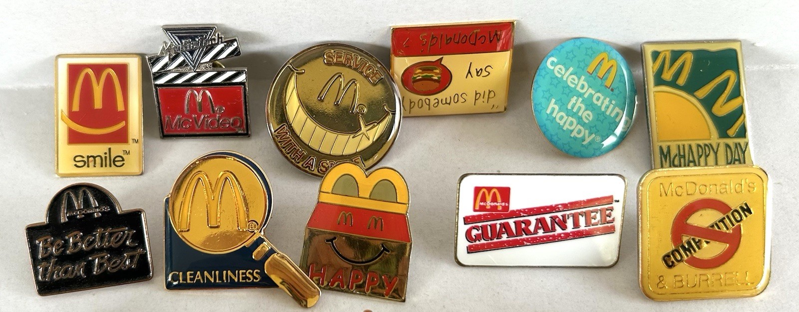 Vintage McDonald's Employee Lapel Pins Mixed Lot Of 11