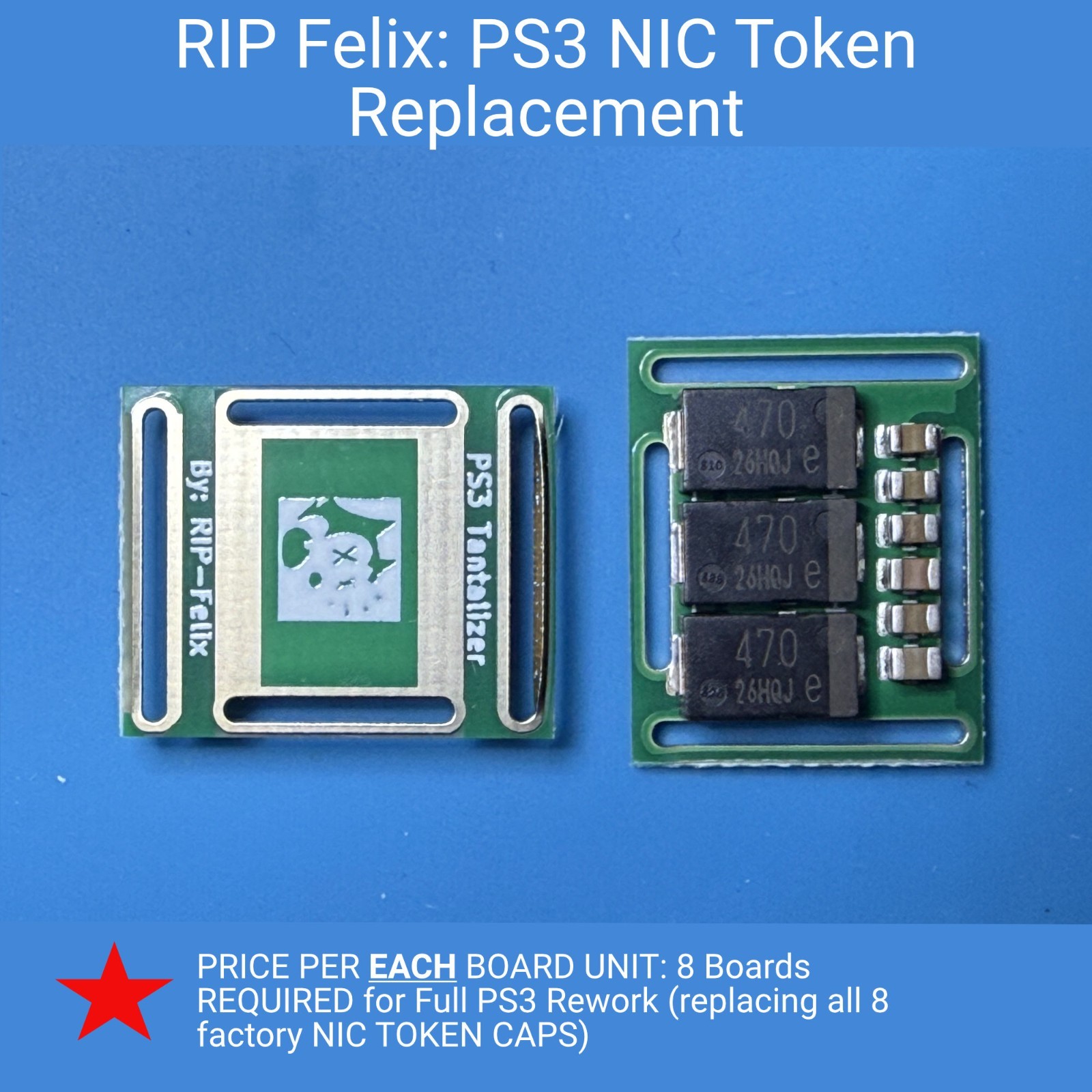 PS3 Tokin Capacitor Replacement (Tantalizers) W/Low AESR Caps [1 Unit] 1X.