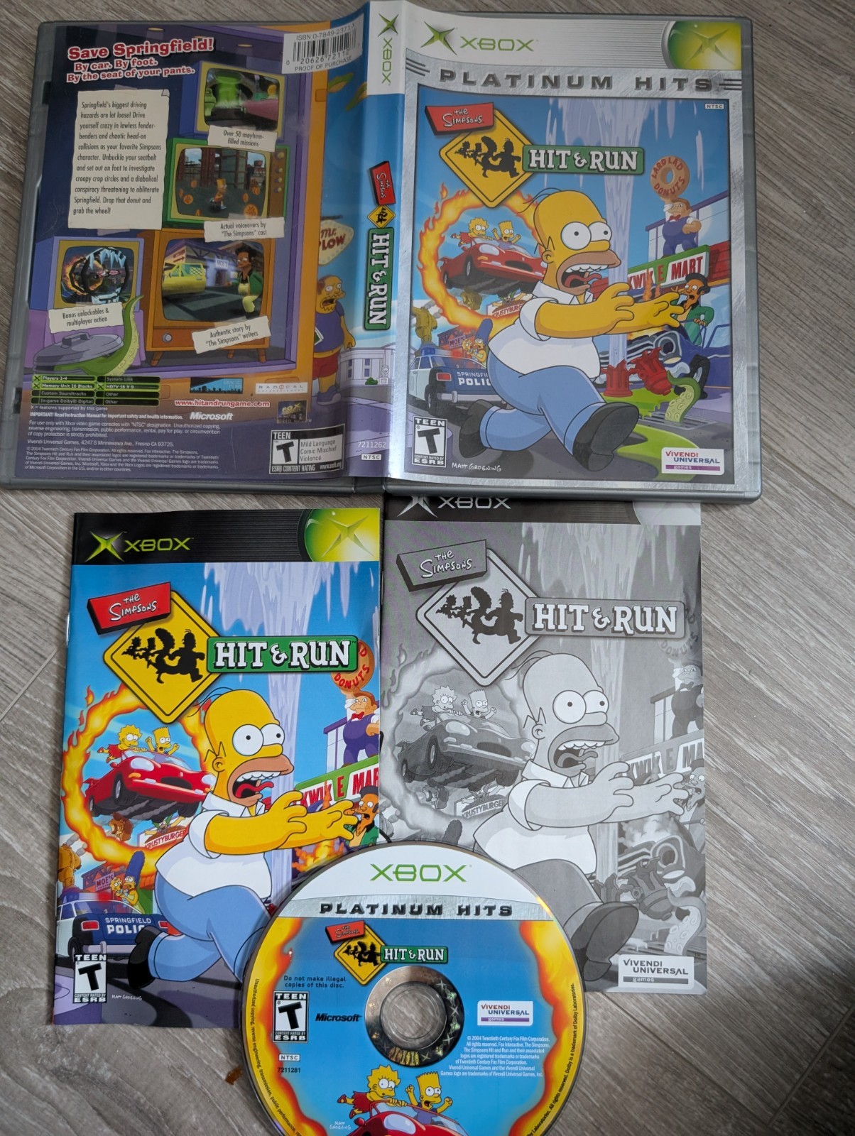 CIB, Simpson'S HIT & Run, complete XBOX, tested working