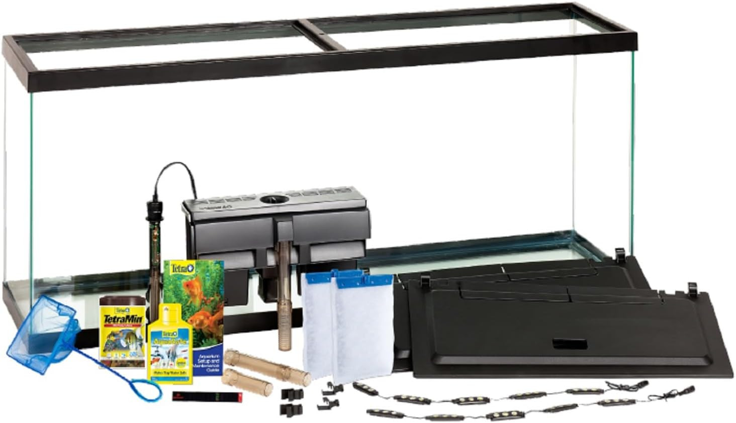 Complete LED Aquarium Kit 55 Gallon with Lighting, Filter, Heater