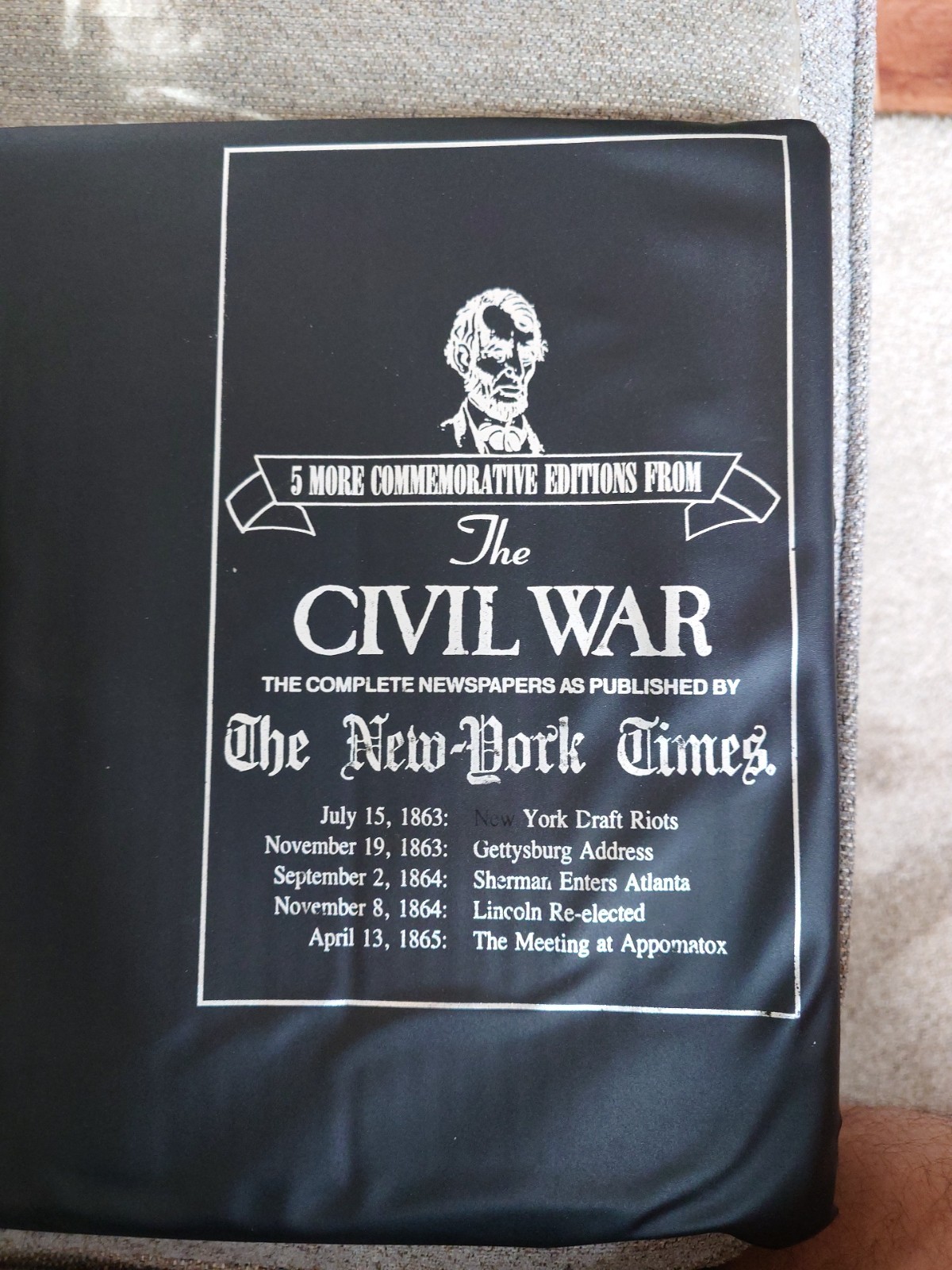 Civil War New York Times 5 Complete Commemorative Facsimile Newspaper Editions