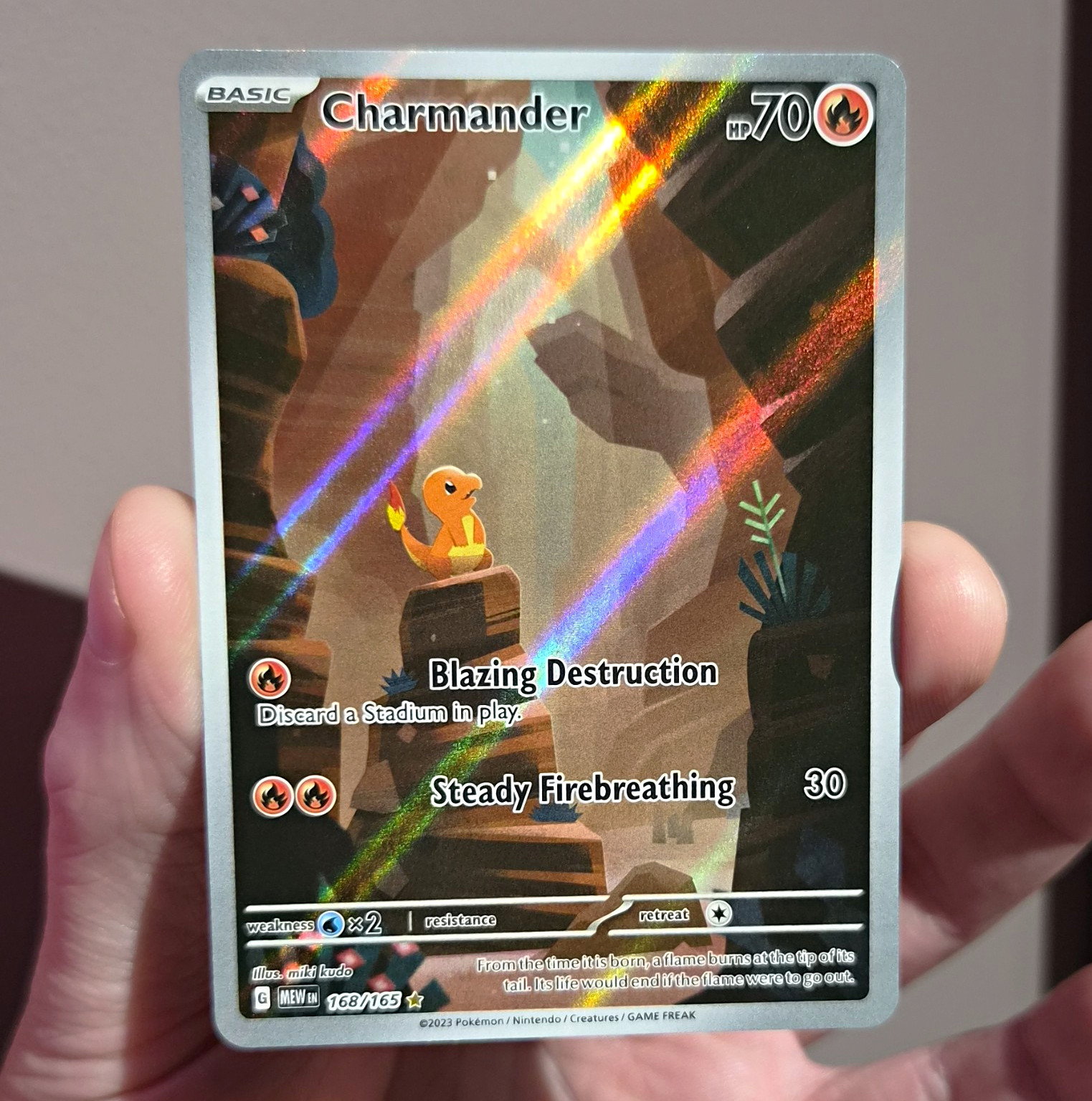 Pokémon TCG Charmander 151 Full Art Holo IR 168/165 SV NM