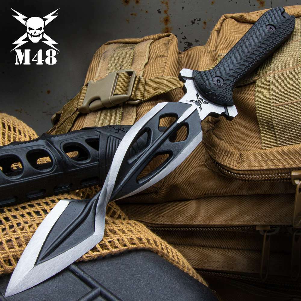 M48 Tsunami Twisted Dagger Fixed Blade Combat Knife 5mm Full Tang UC3437 12.40