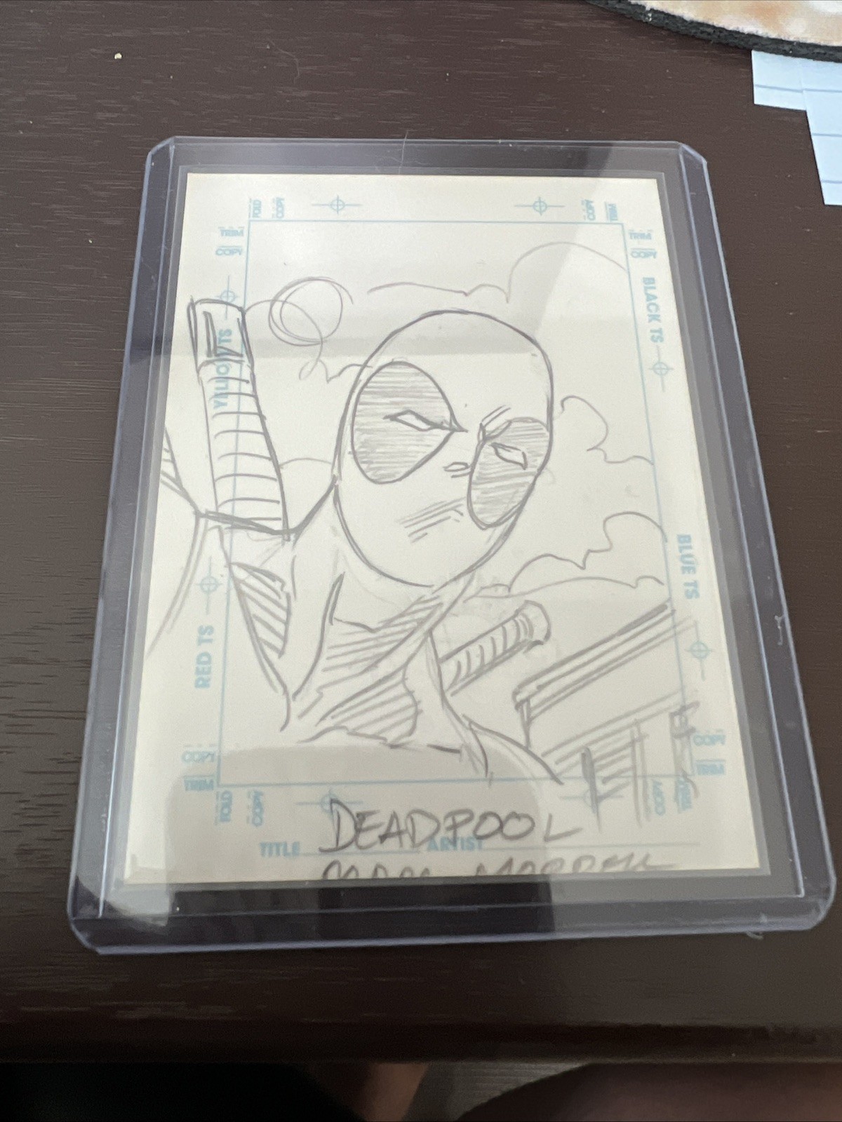 1998 SkyBox Marvel Creators Marc Morrell Sketchagraph Deadpool Sketch- 1/1 