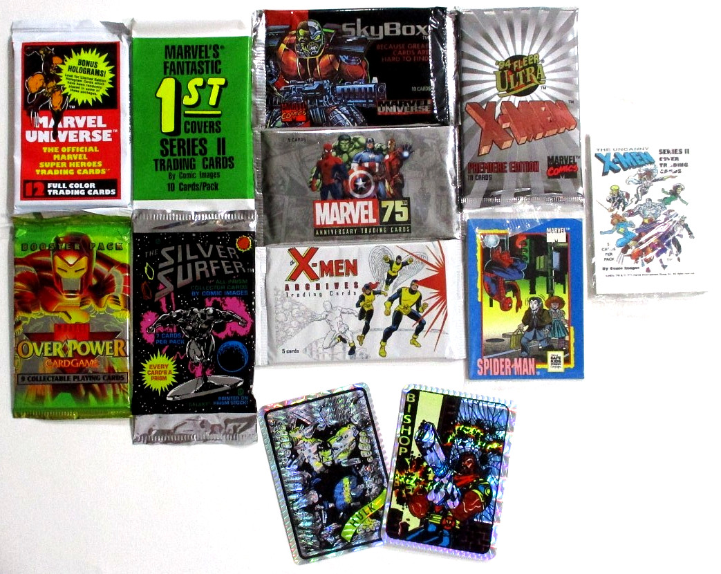 MARVEL CARDS PACK LOT OF 10-UNIVERSE 1-SILVER SURFER-75TH & X-MEN+2 Vend Prisms