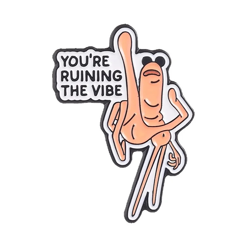 Marcus the Worm I'M Mildly Irritated Enamel Pin You'Re Ruining the Vibeb Middle