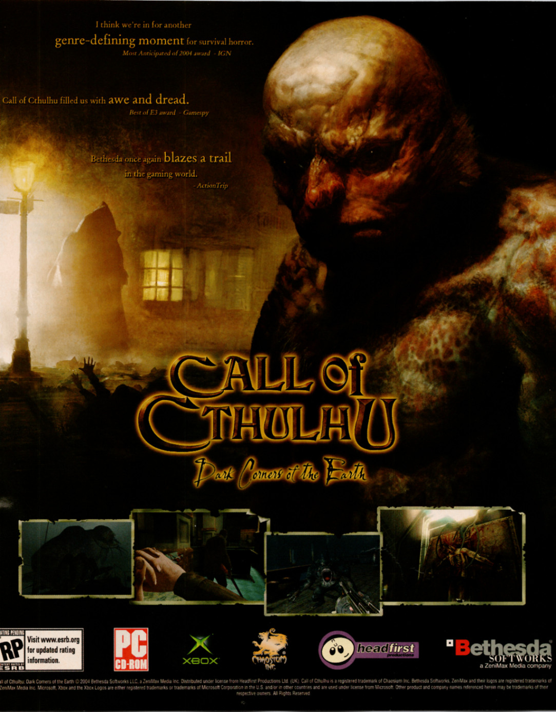 Bethesda Call of Cthulhu Dark Corners of Earth 2004 Video Game Ad Print