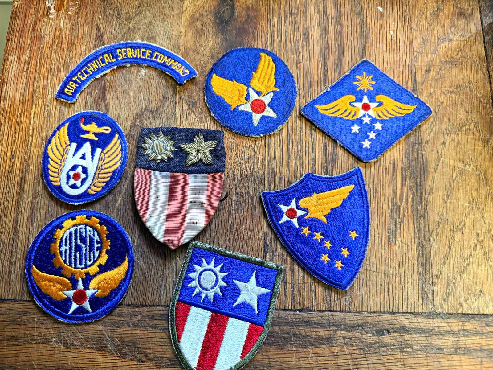 (8) WW2 US Army Air Force Patches NO GLOW