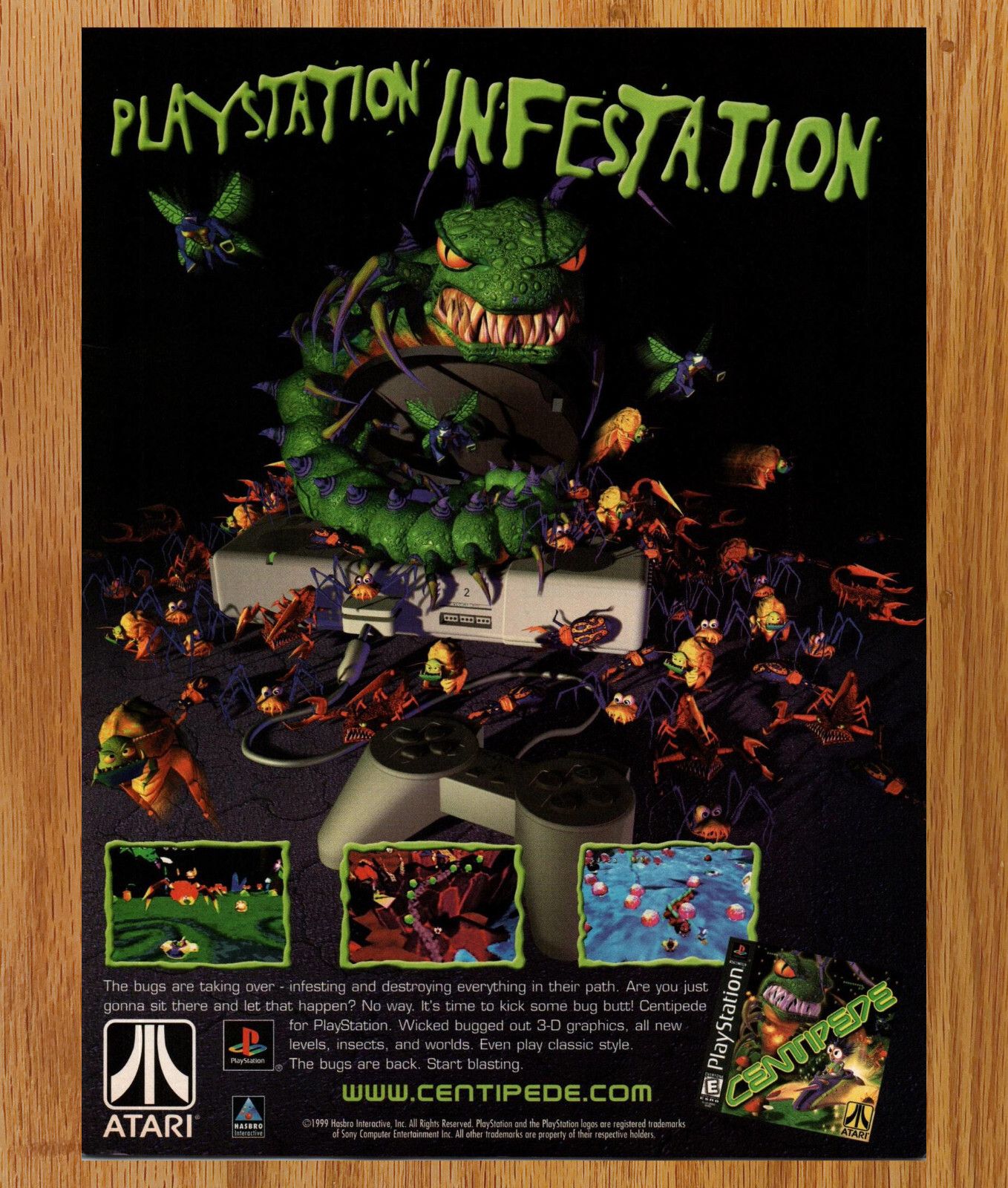 Centipede Playstation Infestion  - Video Game Print Ad Poster Promo Art 1999