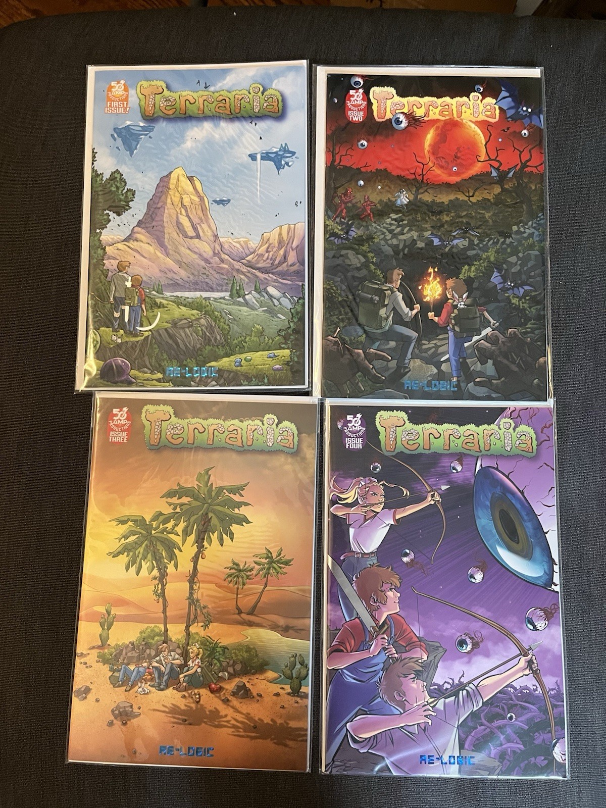 Terraria #1 2 3 4 Foil Variant Re-Logic, 2022 50 Amp Productions Comic Book Lot