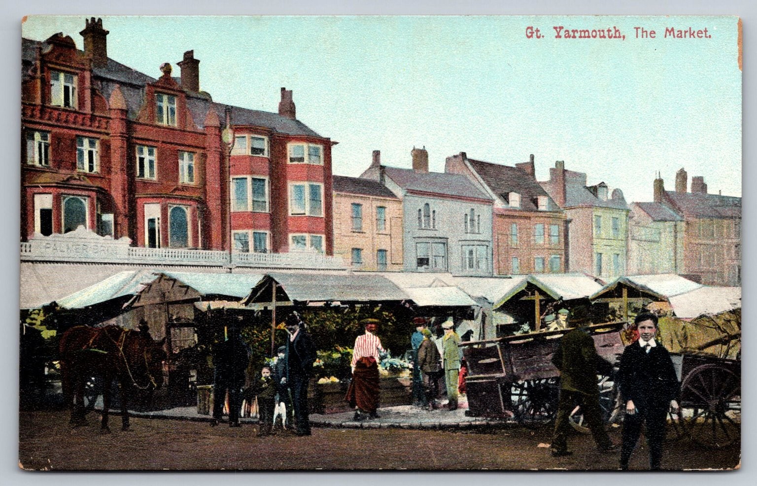 Gt. Yarmouth The Market Postcard Edwardian Era Empire Series Divided Back