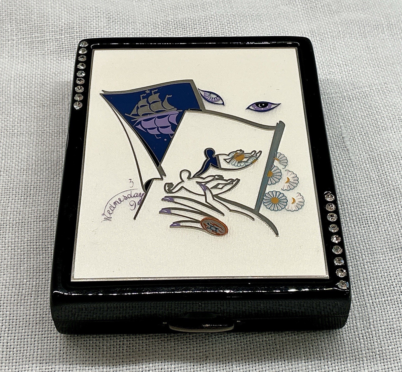 Gemini By Erte 2004 Art Deco Estee Lauder Zodiac Powder Compact Empty No Box