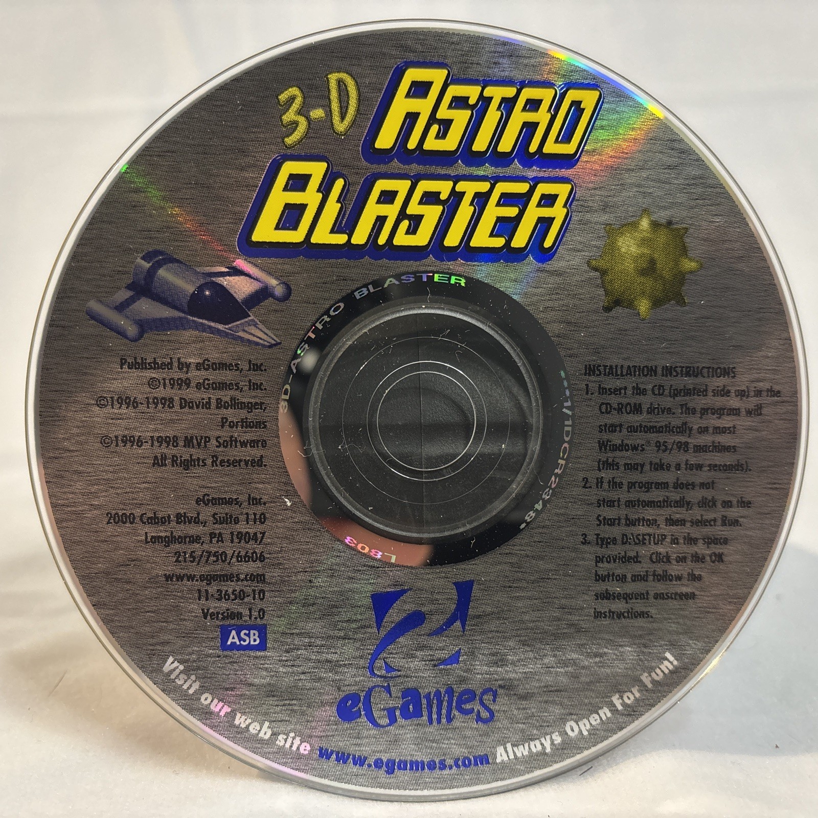 3-D Astro Blaster (PC) CD-ROM for Windows 95/98
