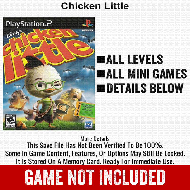 Chicken Little 100% PS2 Memory Card All CHEATS ITEMS