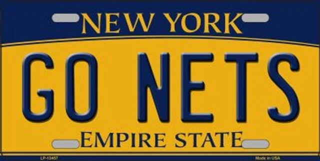 Go Nets Novelty Metal License Plate Tag