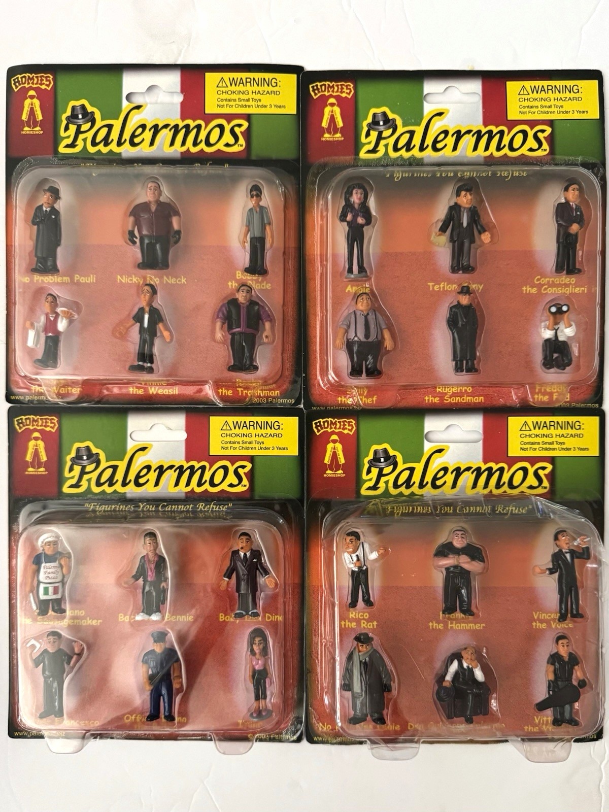 Rare Set of 4 Homies Palermos The Palermo Family Sealed Action Figures 2003