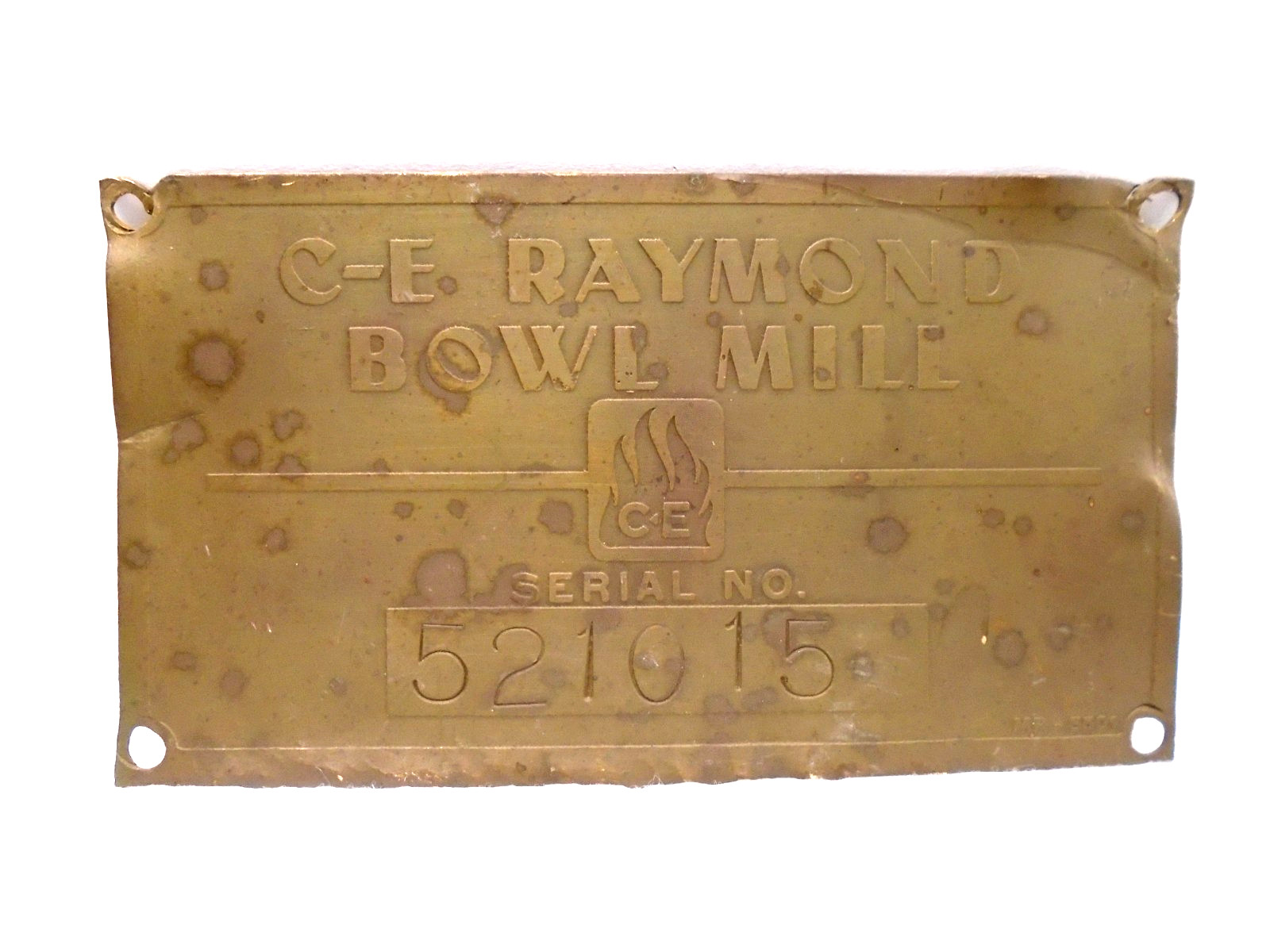 VTG C-E RAYMOND BOWL  MILL METAL MACHINERY NAME PLATE/SIGN RAISED LETTERING
