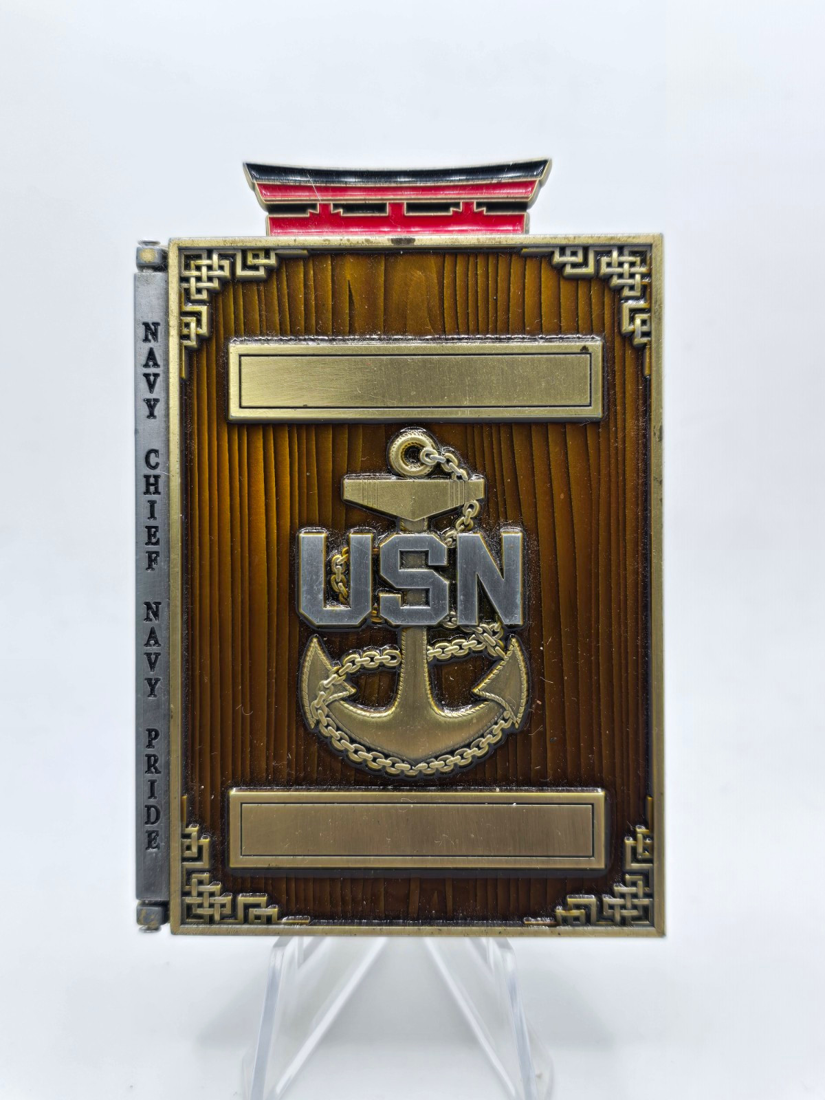 Rare US Navy Chief Far East Charge Book vessel Anchor holder 