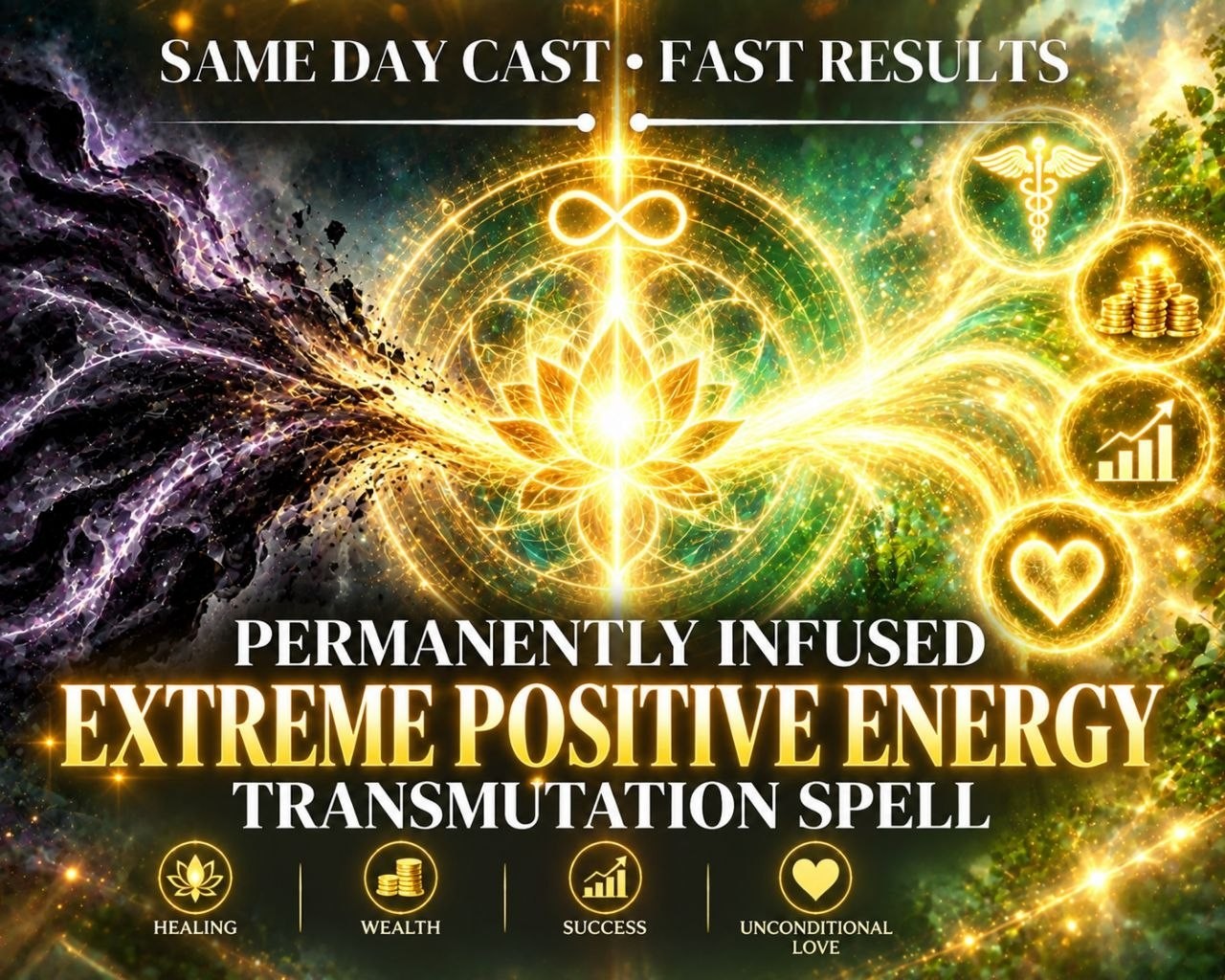 Permanently Infused Extreme Positive Energy Transmutation Spell  Transform Oppos