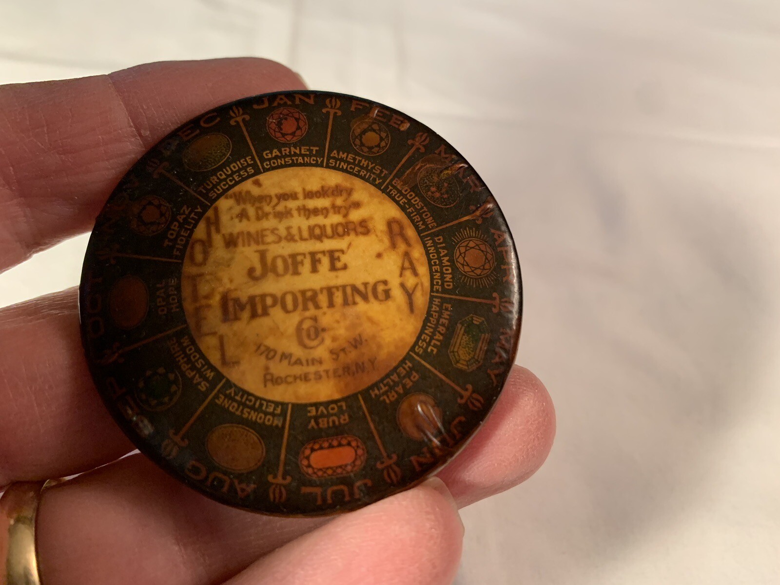 1930\'s Advertising Mirror Hotel Ray Joffe Importing Liquors Rochester NY Main St