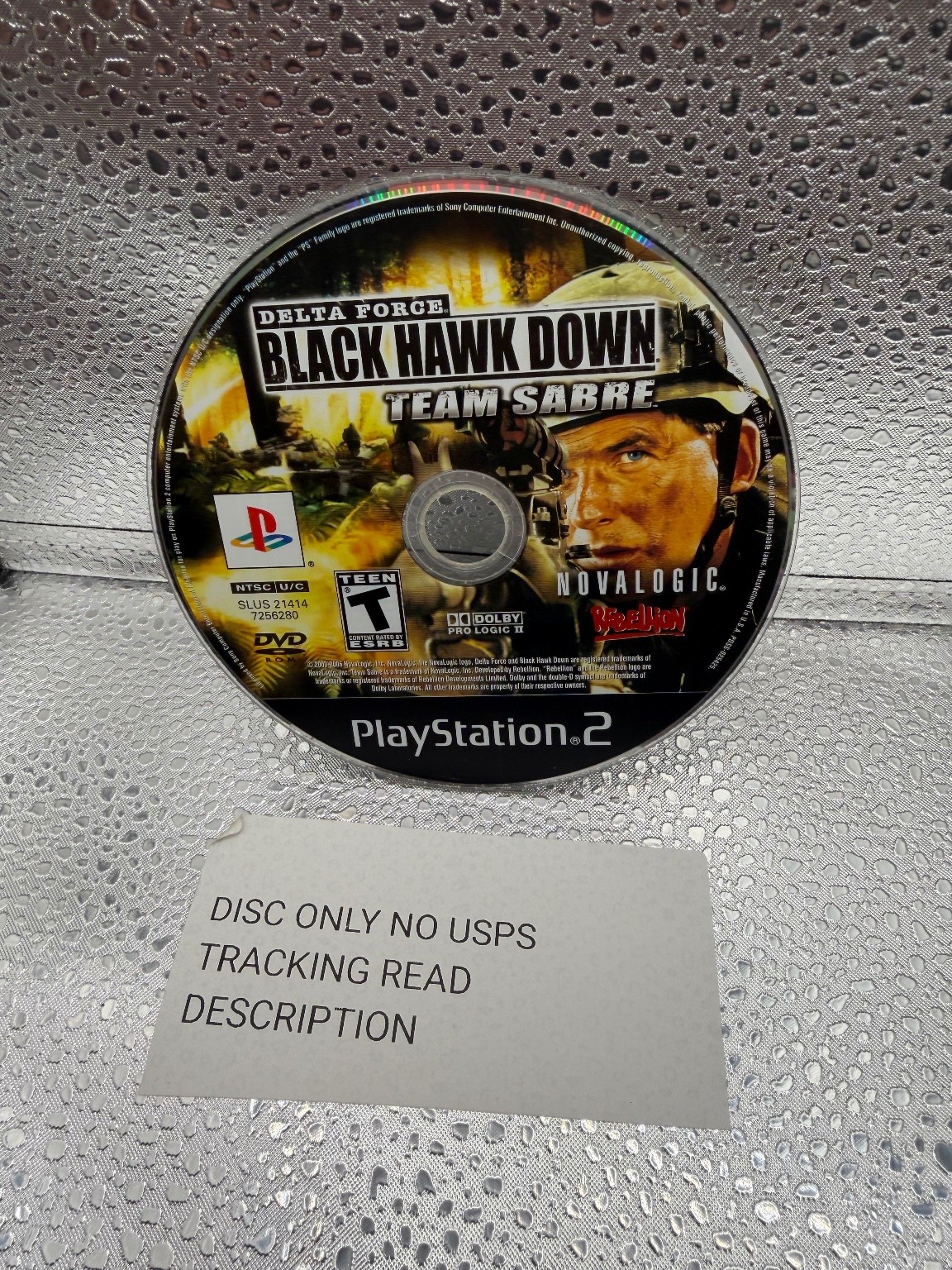 Delta Force Black Hawk Down Team Sabre PlayStation 2 Video Game FPS