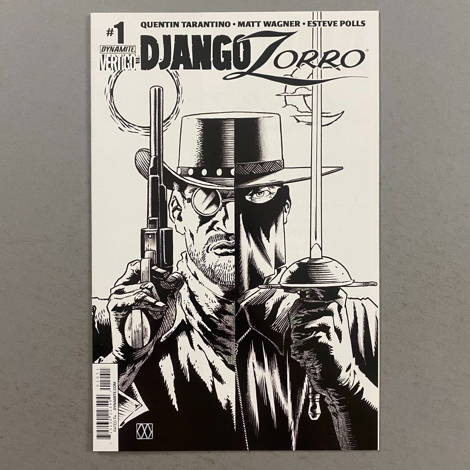 DJANGO ZORRO 1 1:25 MATT WAGNER B&W VARIANT RARE HTF (2014, DYNAMITE VERTIGO)