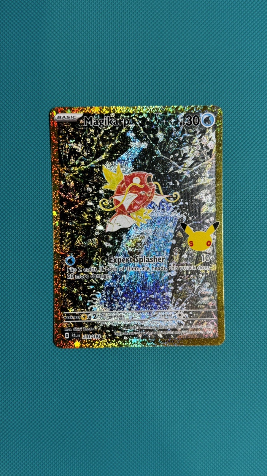 Magikarp 203/193 30th Celebration Illustration Rare Full Art Holo Pokémon TCG