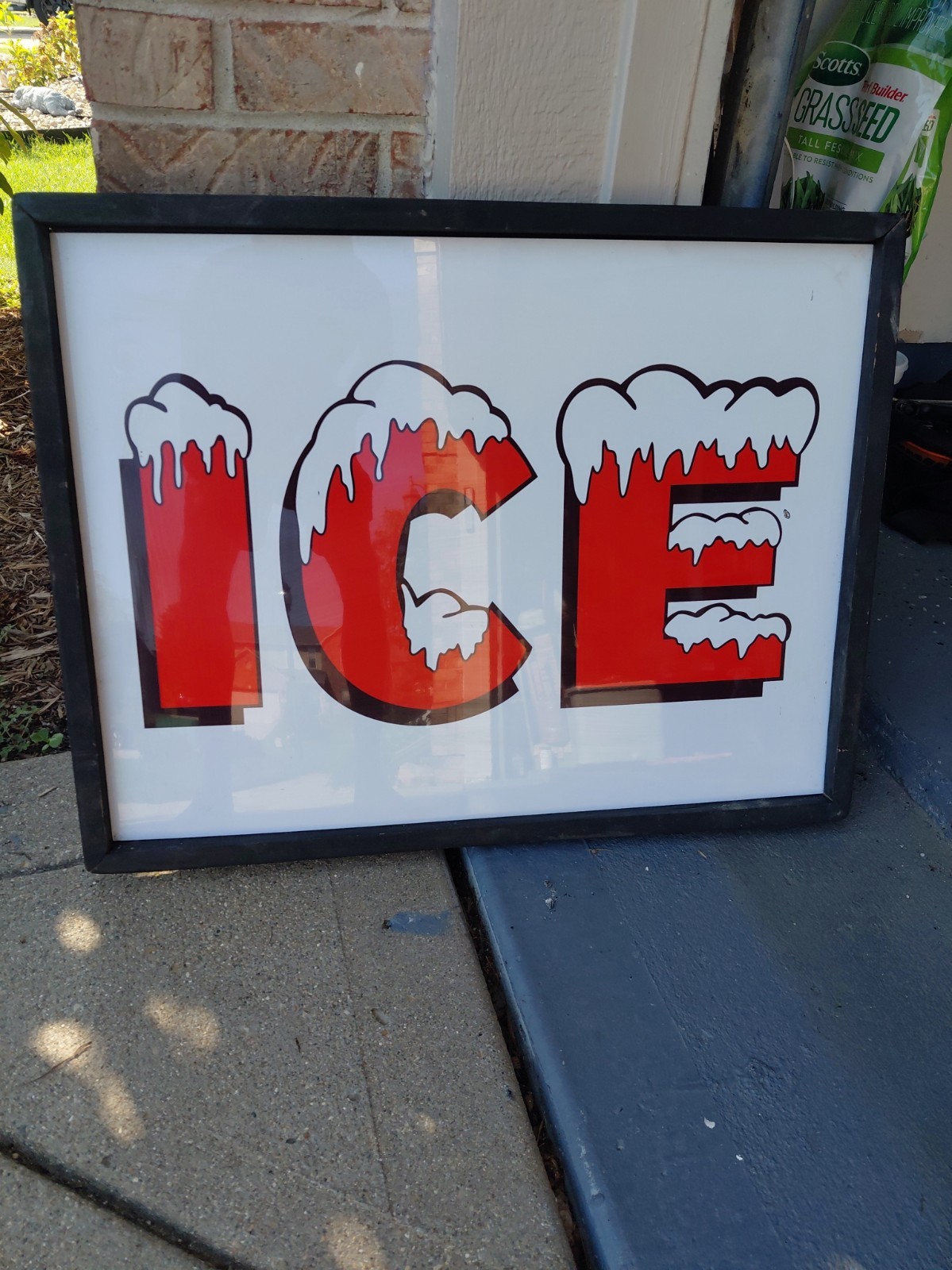 c.1960s Original Vintage Ice Sign Metal Framed Snow Frost Soda Coca Cola Pepsi
