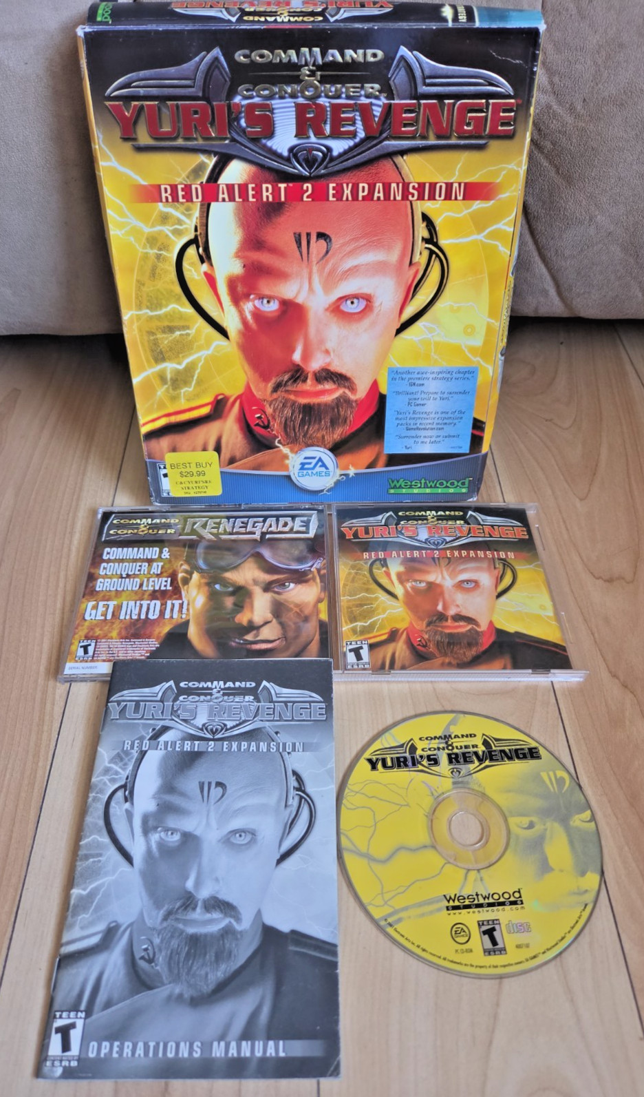 Command & Conquer: Yuri's Revenge Red Alert 2 Expansion PC 2001 Box & S/N TESTED